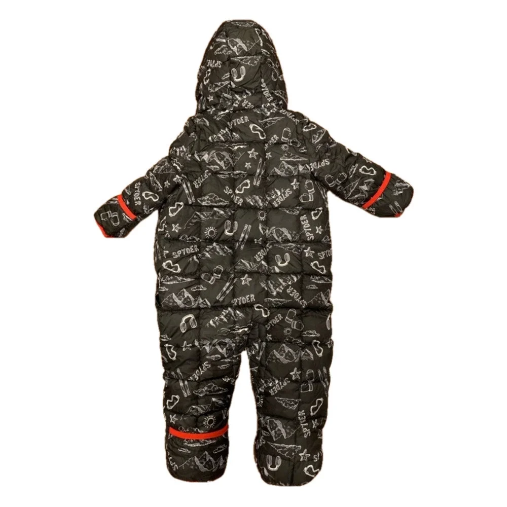 Spyder Black and Red Hooded Snowsuit, 18 mo